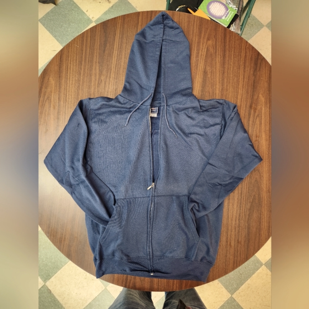 B &E Sport Full Zip-Up Hoodie Navy Blue